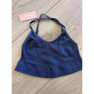 ThirdLove Womens Seamless Ribbed Bralette Blue Adjustable Straps SM NWT X123